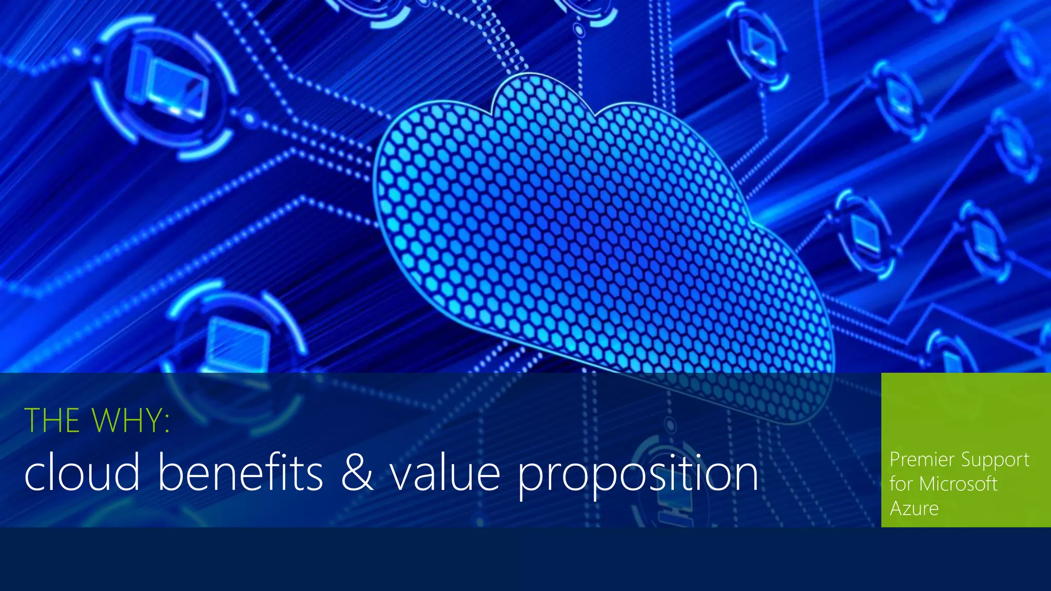THE WHY:
cloud benefits & value proposition Premier Support
for Microsoft
Azure
 