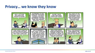 Warwick Business School
Privacy… we know they know
 