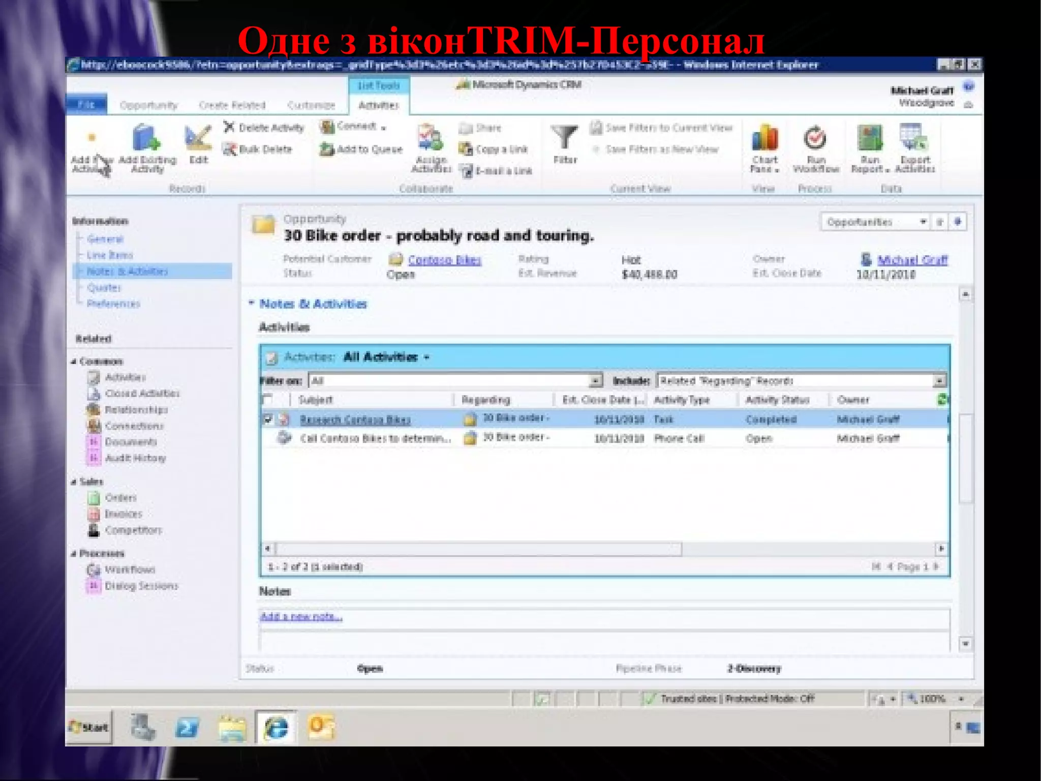 Одне з віконTRIM-Персонал

 