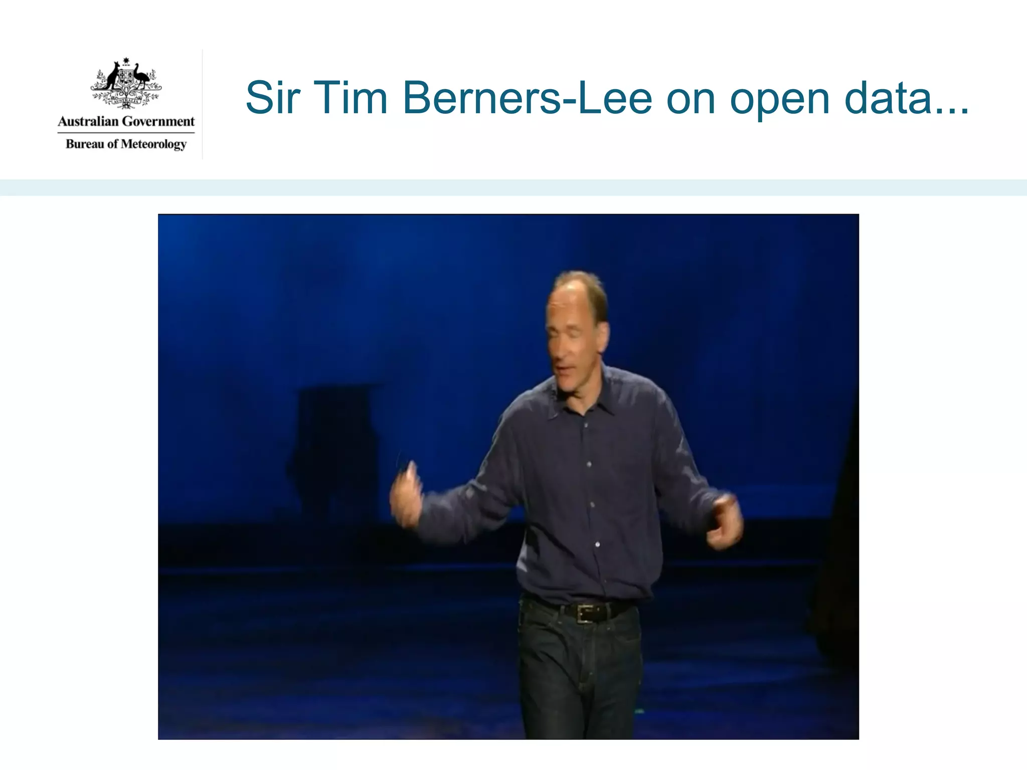 Sir Tim Berners-Lee on open data...

 