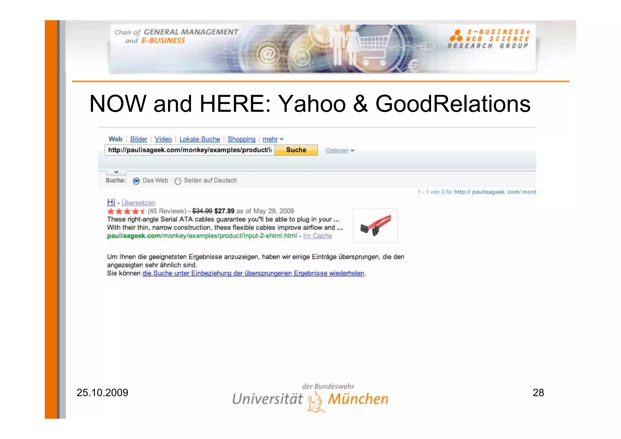 NOW and HERE: Yahoo & GoodRelations




25.10.2009                              28
 