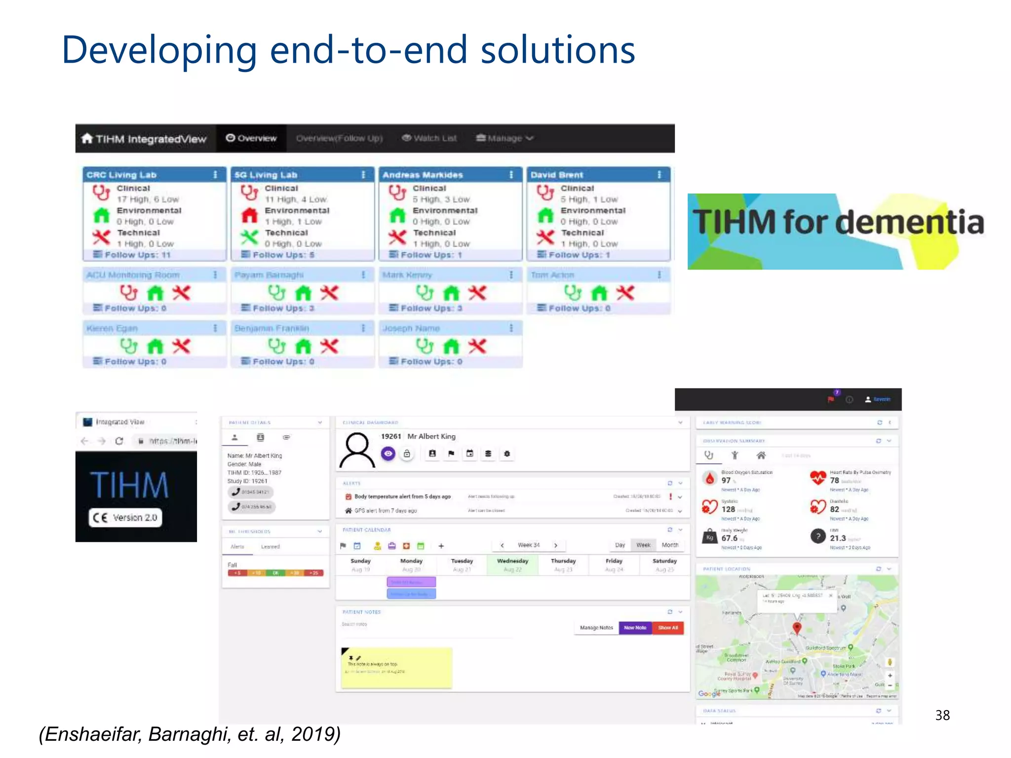 Developing end-to-end solutions
38
(Enshaeifar, Barnaghi, et. al, 2019)
 