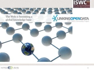 The Web is becoming a
global knowledge base




                        8
 