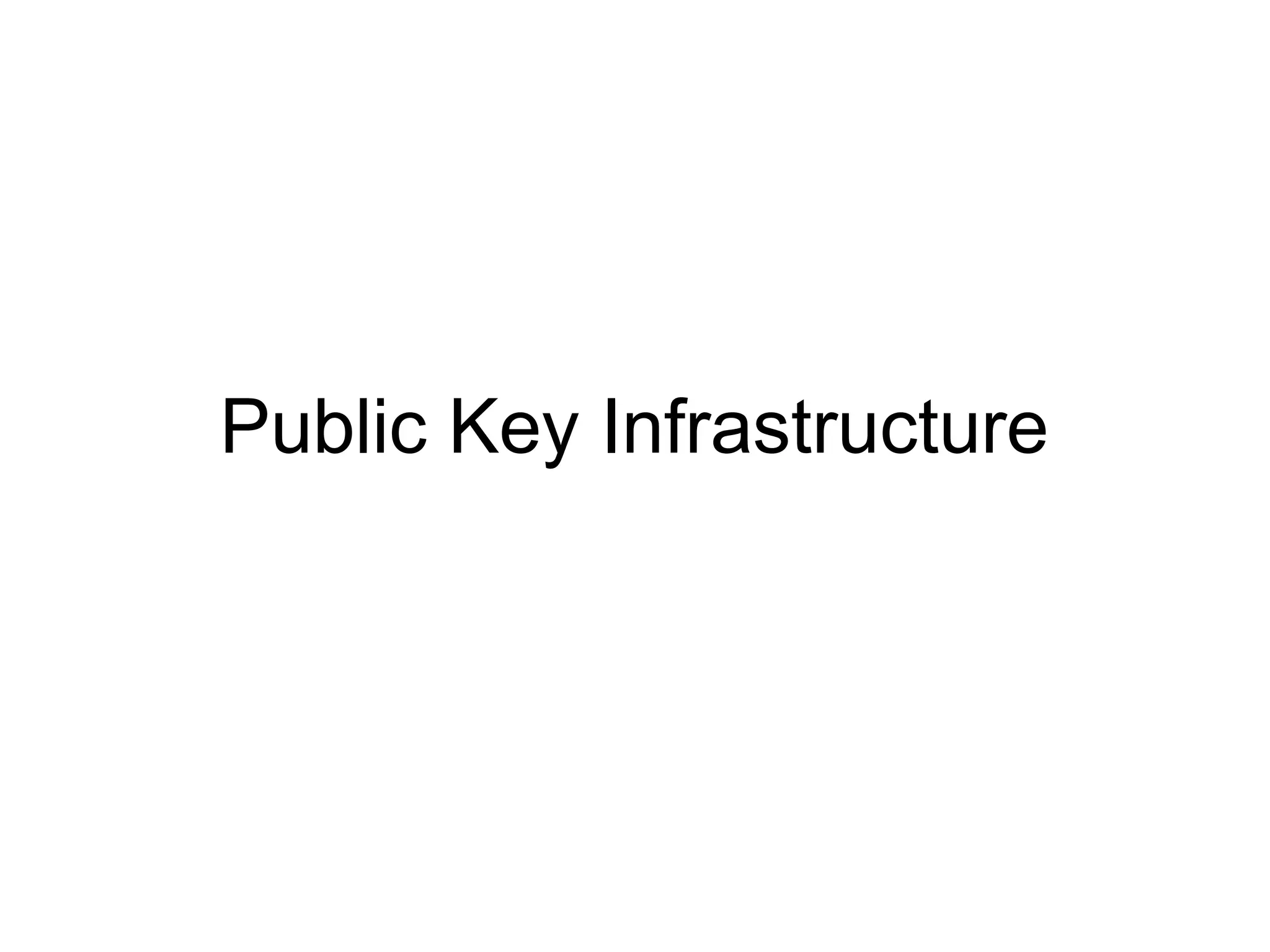Public Key Infrastructure
 