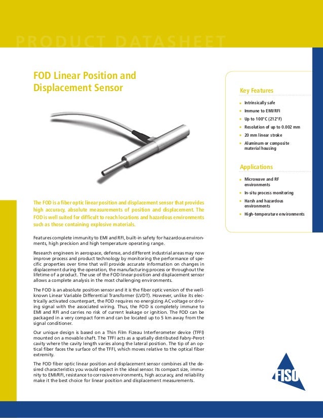 Isweek fod fiber optic linear position and displacement sensor
