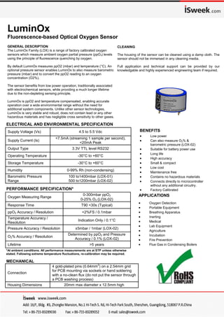 Isweek lox 02 lumin ox optical oxygen sensor | PDF | Chemistry | Science