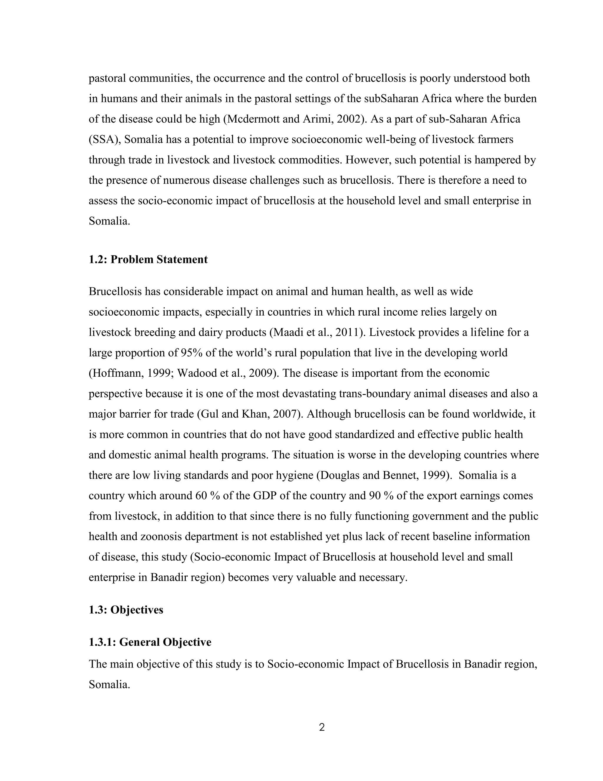 SOCIO-ECONOMIC IMPACT OF BRUCELLOSIS IN BANADIR REGION, SOMALIA | PDF