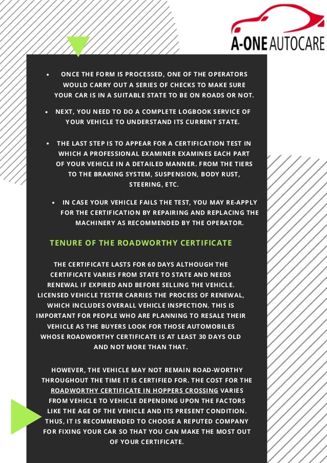 Is your car roadworthy enough understanding roadworthy certificate in