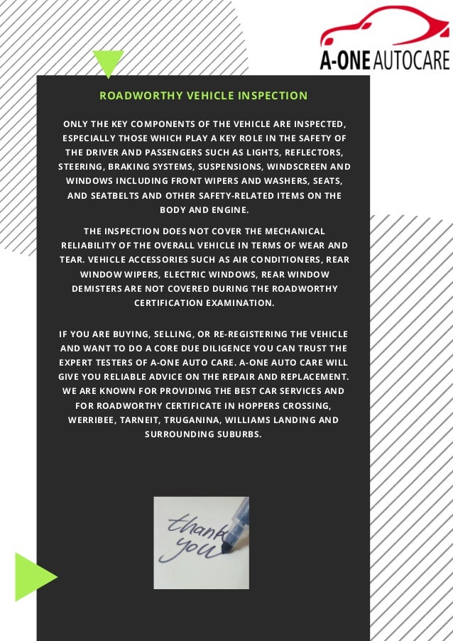 Is your car roadworthy enough understanding roadworthy certificate in