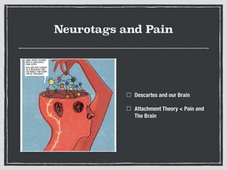 Neurotags and Pain
Descartes and our Brain
Attachment Theory < Pain and
The Brain
 