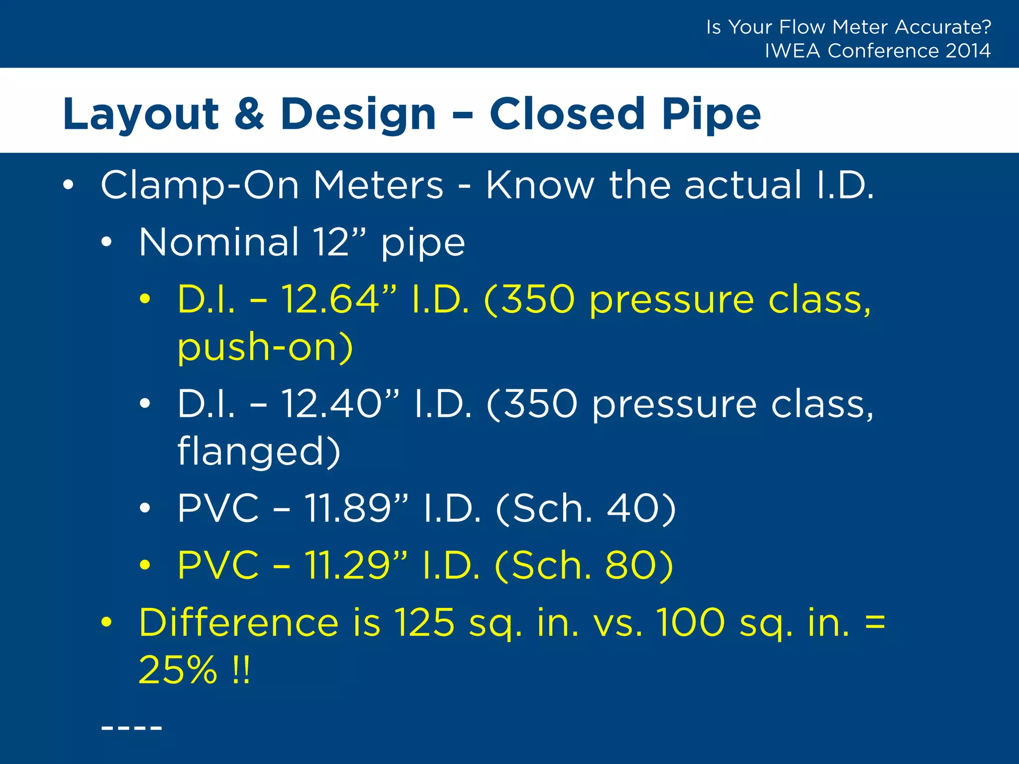 Layout & Design –Closed Pipe 
• 
• 
• 
• 
• 
• 
•  