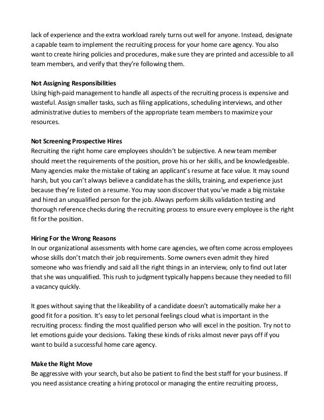Home Care Agency Scheduler Job Description