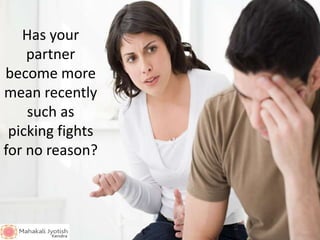 Has your
partner
become more
mean recently
such as
picking fights
for no reason?
 