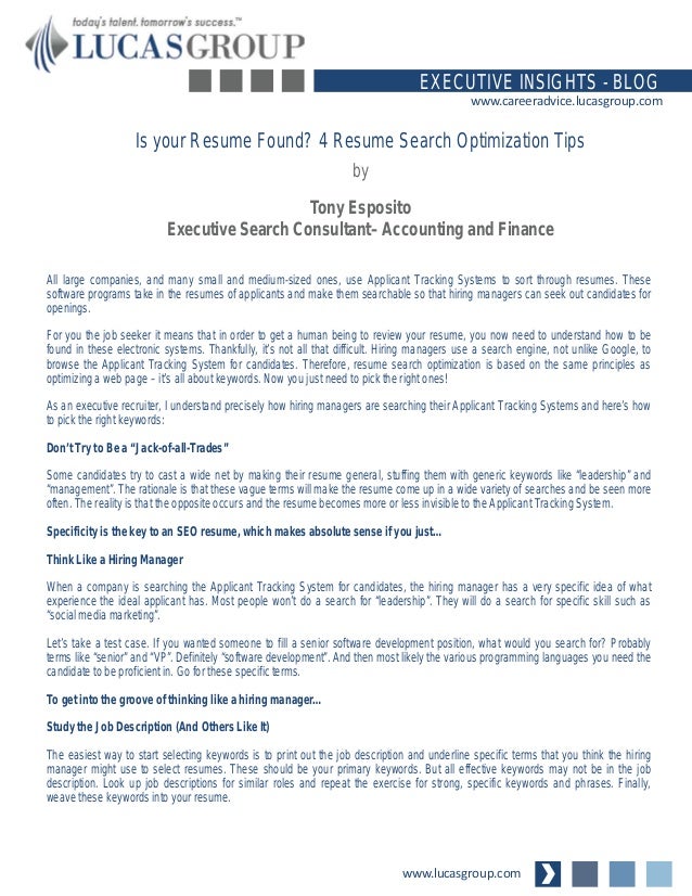 Is Your Resume Found 4 Resume Search Optimizationtips Is Your Resume Found 4 Resume Search Optimizationtips