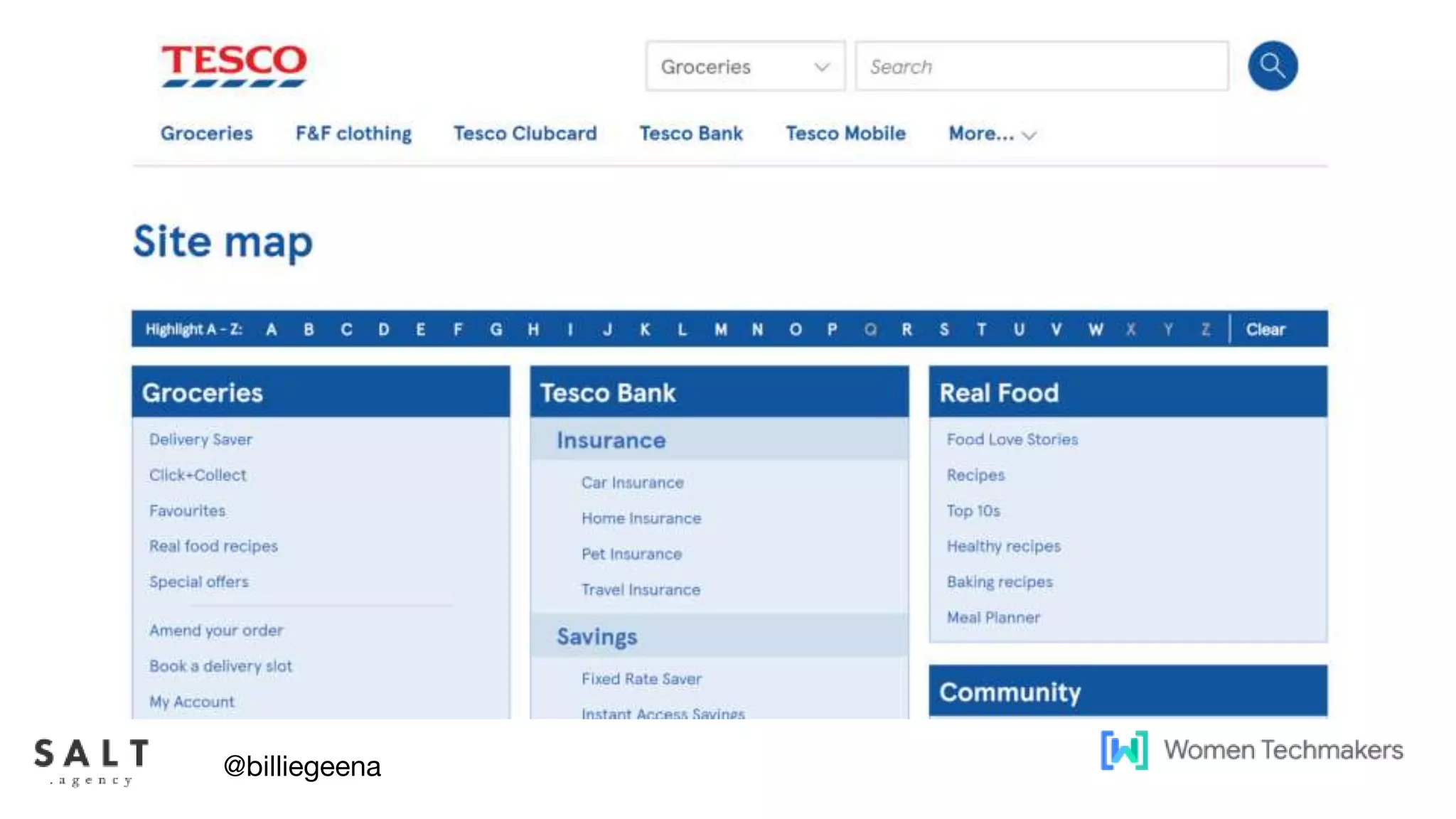 Text & diagram slides
@billiegeena
 