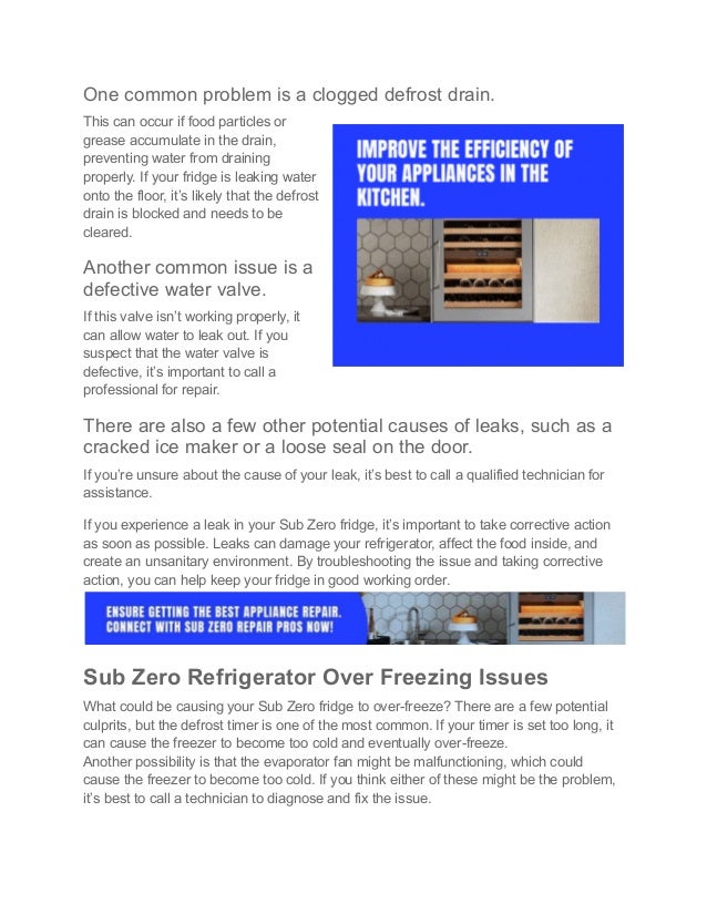 Is Your Sub Zero Refrigerator Leaking and Over Freezing.pdf