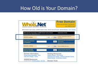 How Old is Your Domain?
 