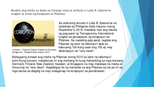 Mga Artikulo Tungkol Sa Korapsyon Sa Pilipinas