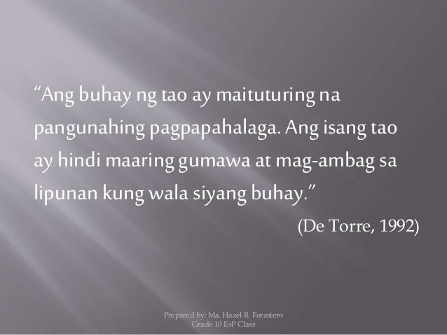 Slogan Tungkol Sa Moral Na Buhay Ng Tao  tauhanbuhay
