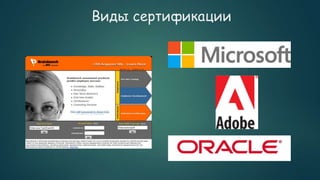 Виды сертификации
 
