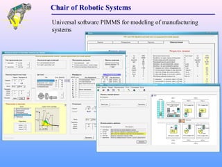Universal software PIMMS for modeling of manufacturing
systems
Chair of Robotic Systems
 