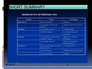 08/03/15 9
SHORT SUMMARY
 