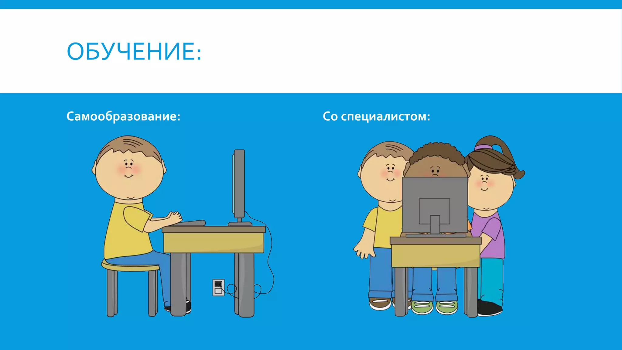 ОБУЧЕНИЕ:
Самообразование: Со специалистом:
 