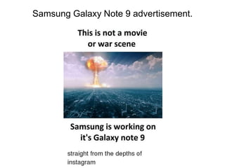 Samsung Galaxy Note 9 advertisement.
 