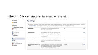• Step 1. Click on Apps in the menu on the left.
 