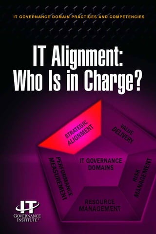 IT Alignment:
Who Is in Charge?
IT GOVERNANCE DOMAIN PRACTICES AND COMPETENCIES
 