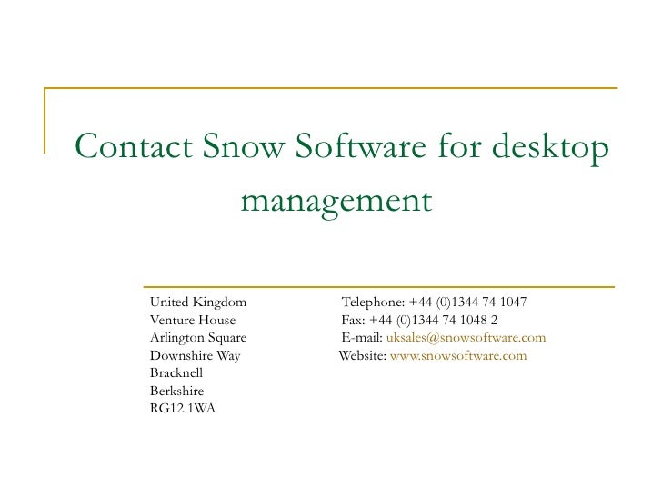 IT asset management, Inventory management and other Snow Software services