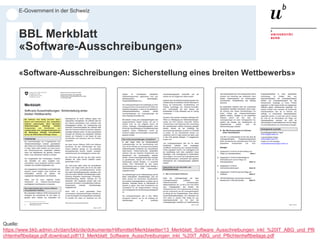Executive MPA, 2. Juli 2016
E-Government in der Schweiz
87
Agenda
1. Einführung öffentliche Beschaffung
2. Freihänder bei IT-Beschaffungen
3. Einführung Open Source Software
4. Nachhaltig IT-Kosten sparen mit Open Source
5. BBL-Merkblatt und SIK Checkliste
 