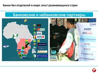 Банки без отделений в мире: опыт развивающихся стран
Банковские и небанковские партнеры
 