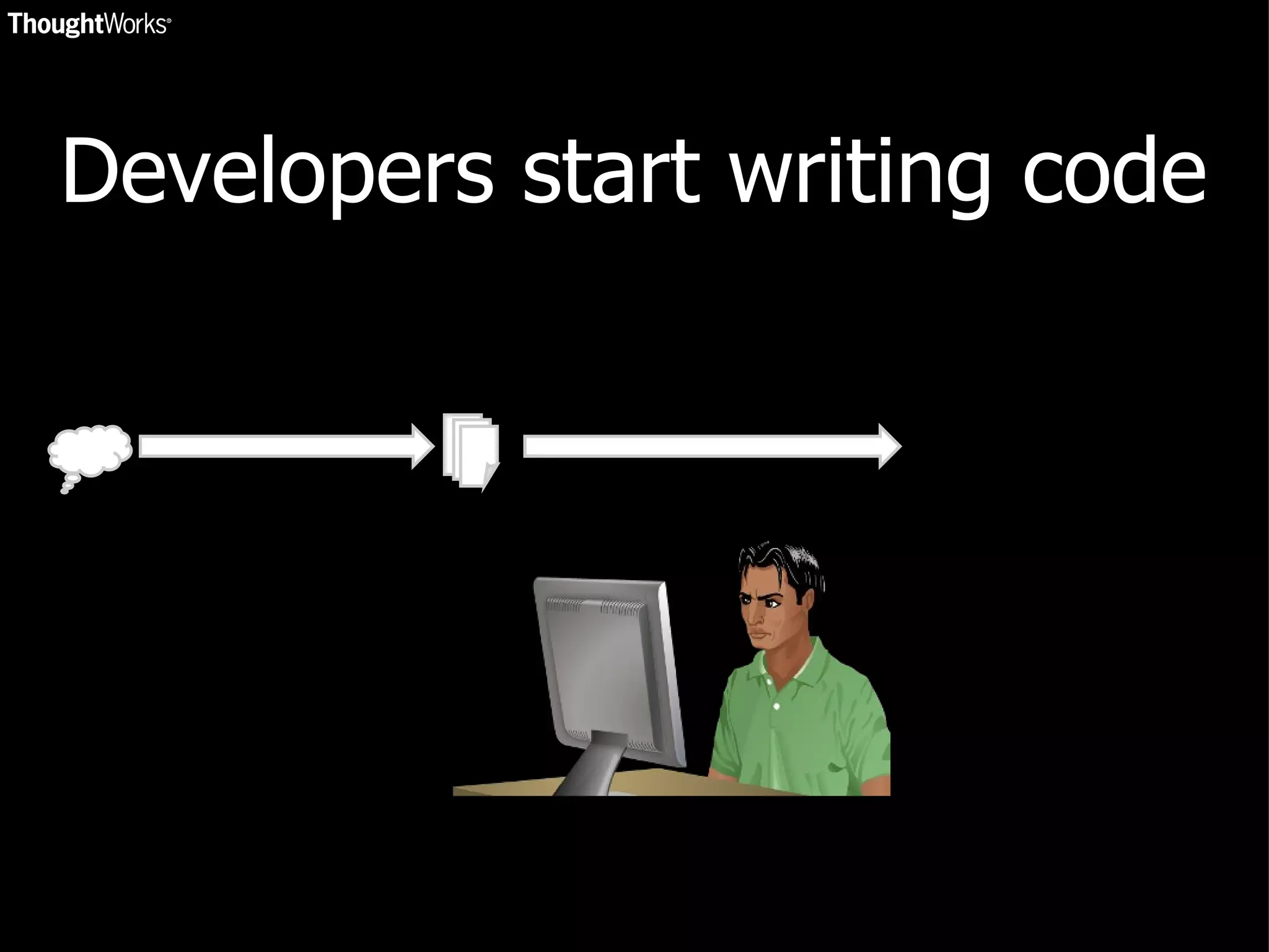 Developers start writing code 