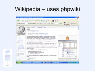 Wikipedia – uses phpwiki 