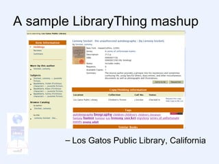 A sample LibraryThing mashup Los Gatos Public Library, California 