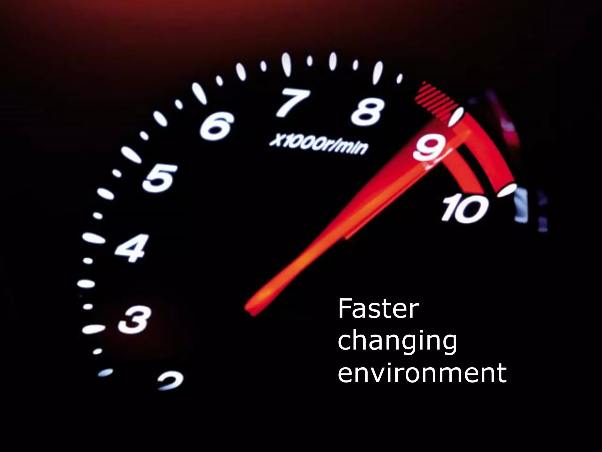 Faster
changing
environment
 