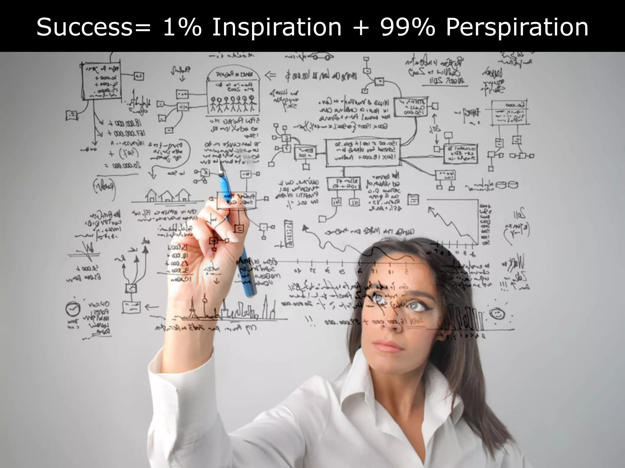 Success= 1% Inspiration + 99% Perspiration
 