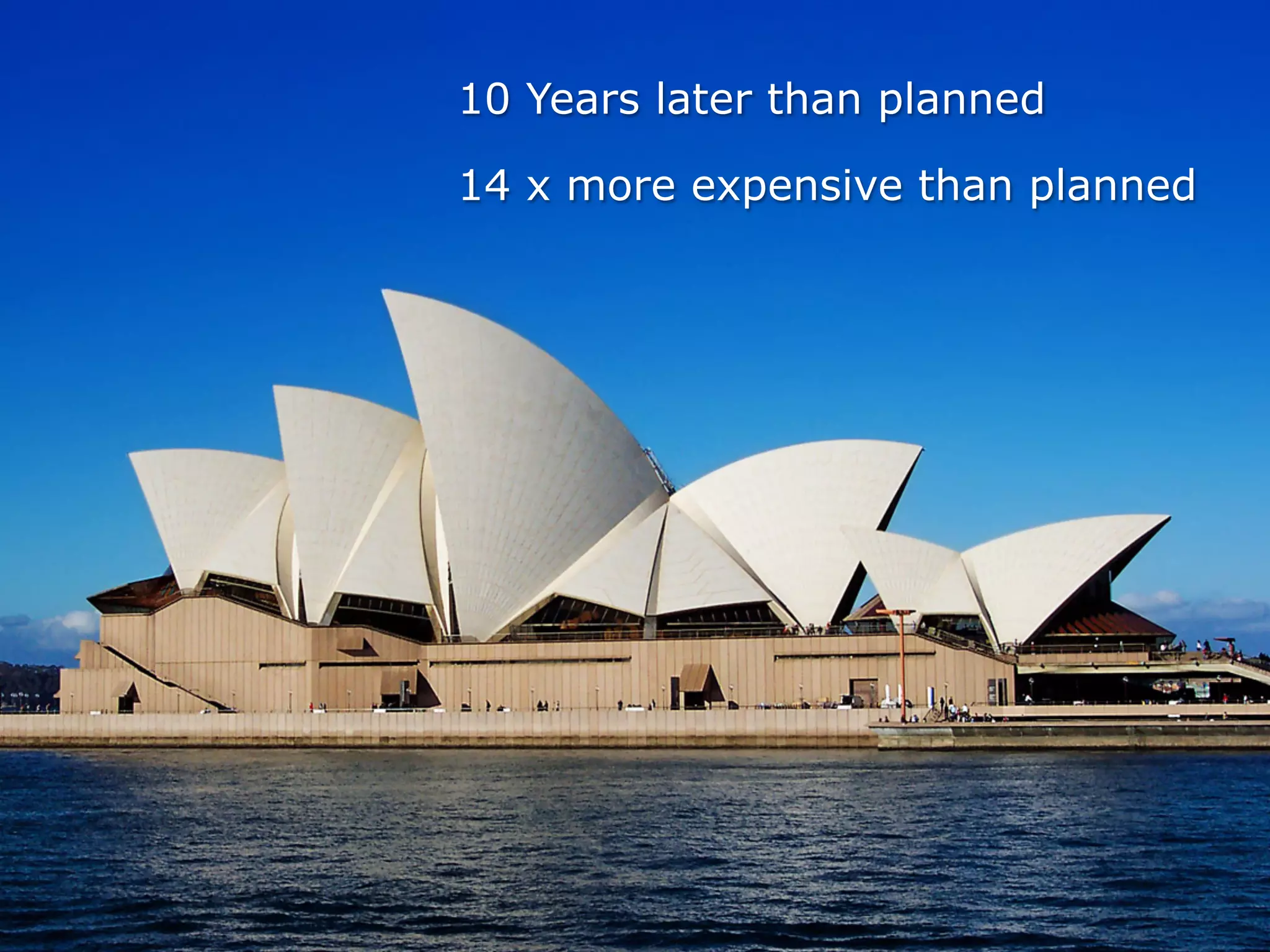 10 Years later than planned
14 x more expensive than planned
 