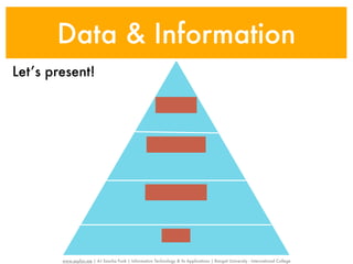Data & Information
Let’s present!




        www.sayfun.me | AJ Sascha Funk | Information Technology & Its Applications | Rangsit University - International College
 