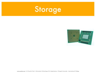Storage




www.sayfun.me | AJ Sascha Funk | Information Technology & Its Applications | Rangsit University - International College
 