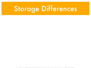 Storage Differences
 