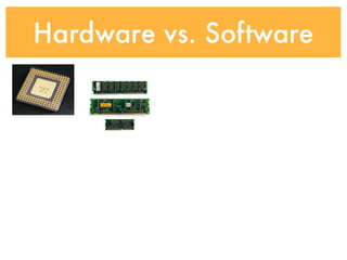 Hardware vs. Software
 