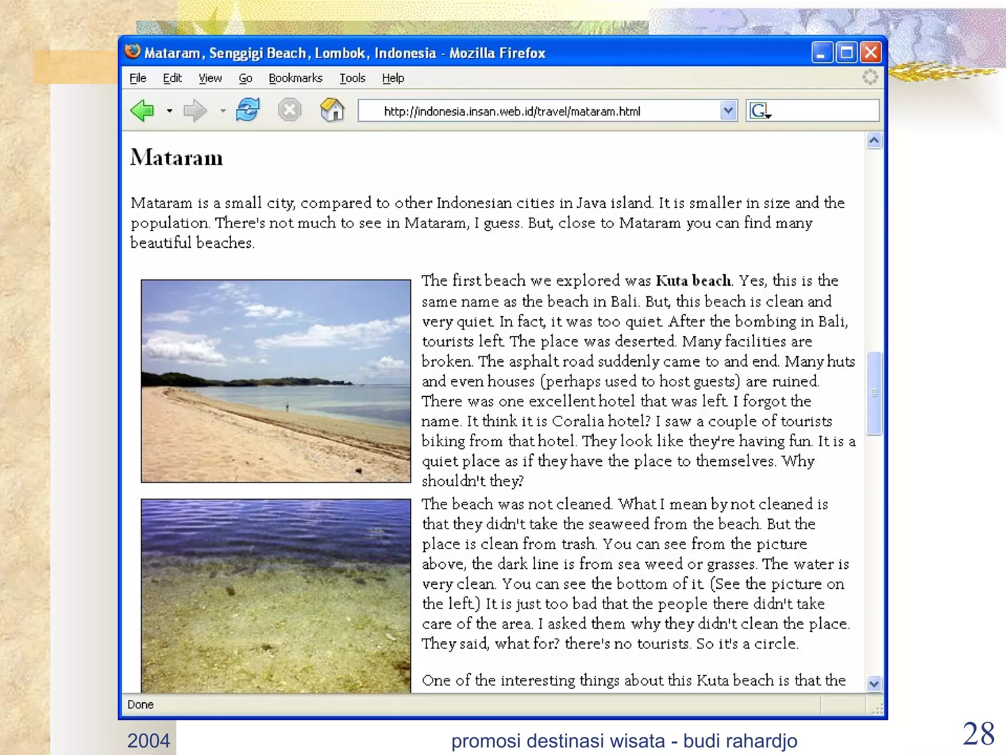 2004   promosi destinasi wisata - budi rahardjo   28
 