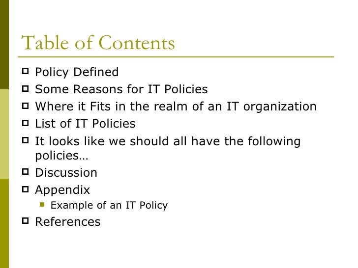it policies