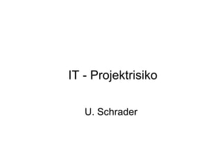 IT - Projektrisiko U. Schrader 