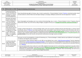 Firma
servicEvolution
Themenbereich
Leitkonzept der Servicialisierung
Druckdatum
18.09.2022
Bearbeiter, Telefon-Nr.
Paul G. Huppertz
+49-1520-9 84 59 62
Thema/Gegenstand
Grundlagen & Grundbegriffe, Modelle & Methoden der Service-Erbringung
IT-Servicekatalog versus Service-Katalog – Abgrenzungen & Unterschiede
Ablage
Servicialisierung
Diskussionspapiere
Dokumentautor
Paul G. Huppertz
Dokumentname
IT-Servicekatalog versus Service-Katalog V01.04.00
Dokumentdatum
18.09.2022
Dokumentseite
38 von 61
Paul G. Huppertz ▪ Schöne Aussicht 41 ▪ 65396 Walluf ▪ +49-61 23-74 04 16 ▪ Paul.G.Huppertz@servicEvolution.com
Nr. Zitat aus dem o.a. Artikel Analyse & Aufarbeitung, Kritik & Korrektur
04.25
Sowohl die Strukturen
als auch die genaue Ge-
staltung von IT-Service-
Katalogen sind jedoch
eine Herausforderung.
Diese Herausforderung ergibt sich daraus, dass in einem so genannten „IT-Service-Katalog“ de facto IT-Systeme verzeichnet werden. Somit
sind die Strukturen und die Inhalte eines derartigen Katalogs so verzweigt, vielfältig & variantenreich wie die eingesetzten IT-Systeme.
04.26
Besonders die Entwick-
lung der Struktur eines
IT-Service-Katalogs er-
weist sich als oft sehr
schwierig, da geeignete
Vorlagen fehlen bzw.
kaum vorhanden und
diese oft auch nicht aus-
reichend beschrieben
sind (Brocke et al. 2009,
S. 3793; Mayerl et al.
2005, S. 271; Rudolph
2009, S. 21; Rudolph et
al. 2008, S. 145).
Diese Schwierigkeit wird beseitigt, wenn man anerkennt & berücksichtigt, dass in einem „IT-Service-Katalog“ de facto IT-Systeme erfasst &
dokumentiert werden. Das ist für Services völlig unmöglich, da jeglicher Service per se intangibel & immateriell, substanzlos & flüchtig ist.
04.27
Vorlagen und Beschreibungen für „IT-Service-Kataloge“ fehlen, weil in der Computer- & Software-Branche alle Erklärungen zu „Services“ darauf
hinauslaufen, dass es IT-Systeme sind. Anders geschrieben: Man unterscheidet in dieser Branche IT-Systeme nicht von Services, weil man in
Wissenschaft und Praxis die fundierte & valide, eindeutige & konsistente Definition für den Begriff ‚Service‘ nicht kennt. Somit kann man nicht
erkennen, dass IT-Systeme jeweils fungieren als software-basierende elektronische Service-Erbringungssysteme (= Servuktionssysteme), die
grundverschieden sind von den Services, die bestimmte Kombinationen derartiger Systeme erbringen.
04.28
Im Rahmen dieses Bei-
trags werden daher
Schritte unternommen,
um diese Forschungslü-
cke zu verkleinern.
Auch wenn man die Forschungslücke zu Struktur & Gestaltung von „IT-Service-Katalogen“ schließt, bleibt die weit klaffende Forschungslücke
zur Definition des Begriffs ‚Service‘ bestehen.
• Die Forschung zu dieser Definition begann im Jahr 1803, als Jean-Baptiste Say in seiner „Traité d’Economie politique“ Services irrigerweise
deklarierte als „produit immateriels / immateriell Produkte“. Auf dieser Basis entstand die fehlgehende & irreführende Vorstellung, dass die
Immaterialität das wesensbestimmende Merkmal von Services sei, während sie in Wirklichkeit ein unwesentliches & sekundäres Merkmal
ist (= Akzidenz).
• Dieser grundstürzende Irrtum wurde erst im Jahr 2005 aufgeklärt & bereinigt durch die nachvollziehbar hergeleitete & plausibel erklärte.
Allgemeingültige & vollständige, eindeutige & konsistente Definition für den elementaren Grundbegriff ‚Service (= Dienst)‘, die die unaus-
weichlichen & unabänderlichen Service-Charakteristika (= Dienstcharakteristika) in adäquater Weise berücksichtigt und somit die an-
spruchsvollste Schwierigkeit zu diesem Thema & Begriff überwindet.
 