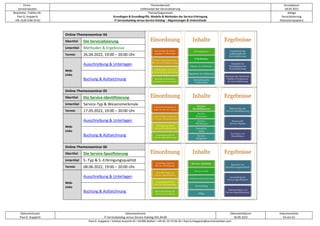 Firma
servicEvolution
Themenbereich
Leitkonzept der Servicialisierung
Druckdatum
18.09.2022
Bearbeiter, Telefon-Nr.
Paul G. Huppertz
+49-1520-9 84 59 62
Thema/Gegenstand
Grundlagen & Grundbegriffe, Modelle & Methoden der Service-Erbringung
IT-Servicekatalog versus Service-Katalog – Abgrenzungen & Unterschiede
Ablage
Servicialisierung
Diskussionspapiere
Dokumentautor
Paul G. Huppertz
Dokumentname
IT-Servicekatalog versus Service-Katalog V01.04.00
Dokumentdatum
18.09.2022
Dokumentseite
54 von 61
Paul G. Huppertz ▪ Schöne Aussicht 41 ▪ 65396 Walluf ▪ +49-61 23-74 04 16 ▪ Paul.G.Huppertz@servicEvolution.com
Online-Themenseminar 04
Obertitel Die Servicialisierung
Untertitel Methoden & Ergebnisse
Termin 26.04.2022, 19:00 – 20:00 Uhr
Web-
Links
Ausschreibung & Unterlagen
Buchung & Aufzeichnung
Online-Themenseminar 05
Obertitel Die Service-Identifizierung
Untertitel Service-Typ & Wesensmerkmale
Termin 17.05.2022, 19:00 – 20:00 Uhr
Web-
Links
Ausschreibung & Unterlagen
Buchung & Aufzeichnung
Online-Themenseminar 06
Obertitel Die Service-Spezifizierung
Untertitel S.-Typ & S.-Erbringungsqualität
Termin 08.06.2022, 19:00 – 20:00 Uhr
Web-
Links
Ausschreibung & Unterlagen
Buchung & Aufzeichnung
 
