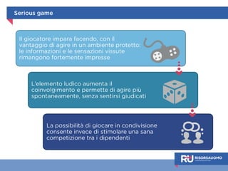 Simulatori: un esempio 
10 
autovalutazione 
feedback video 
feedback completo 
 