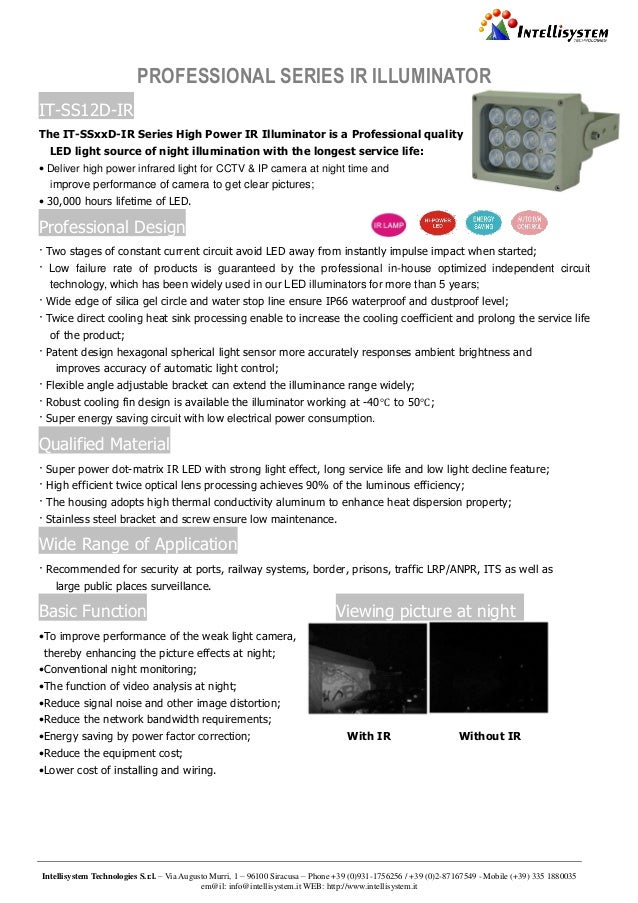 ITSS12DIR PROFESSIONAL SERIES IR ILLUMINATOR CCTV Security
